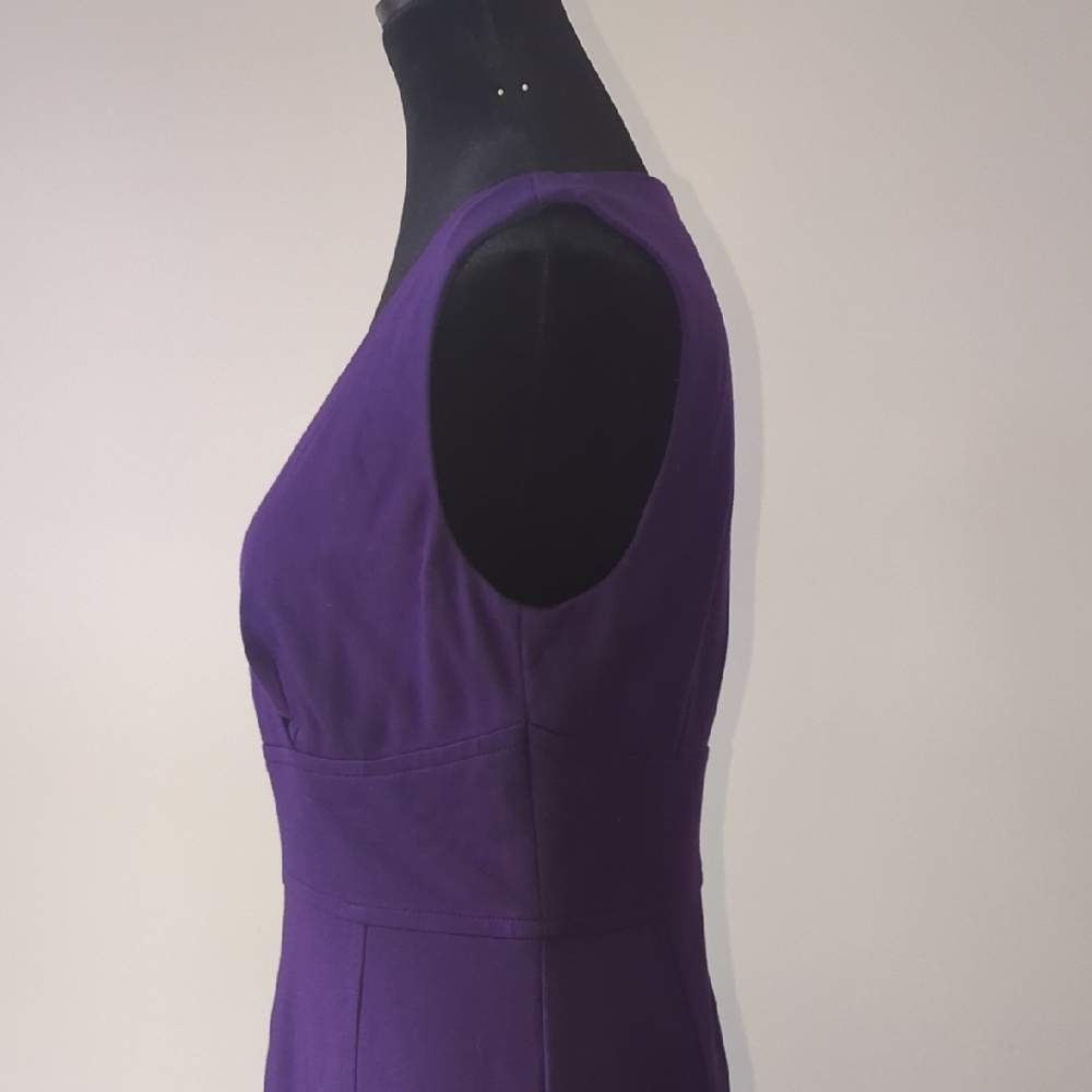 Trina Turk V-Neck Sleeveless Purple Midi Dress - Picture 7 of 15